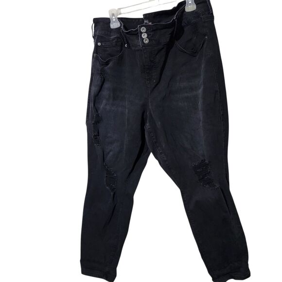Torrid Ankle Pants For Women Size 24 Black Distressed Jegging - Picture 1 of 15